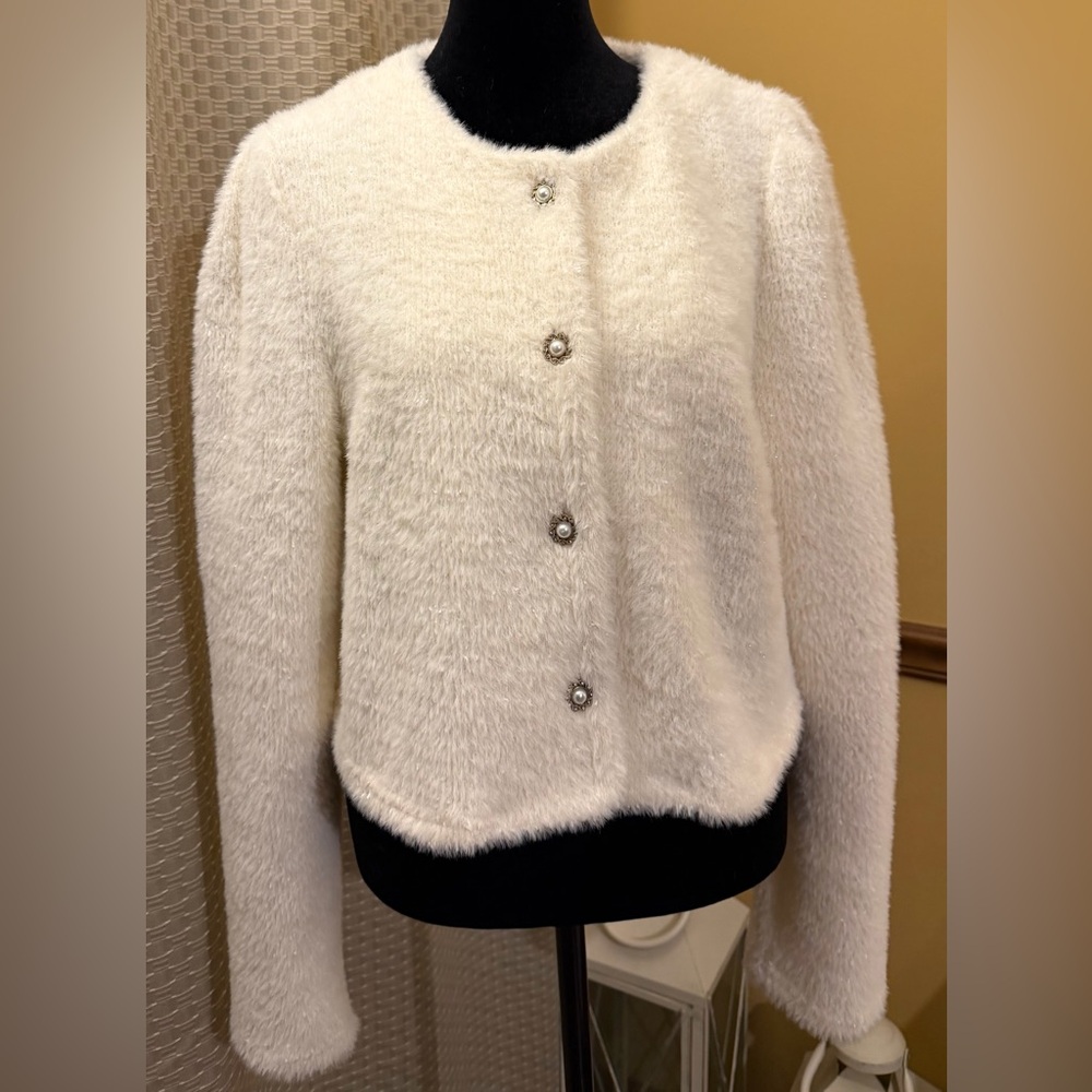 Sadie & Sage NWT Chic White Teddy Jacket for Women